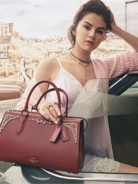 Coach Selena Gomez Limited Edition Leather Satchel with Rhinestones